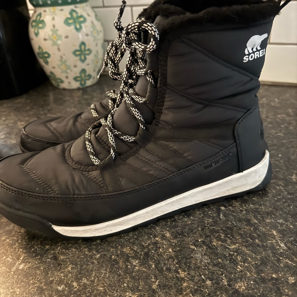 Sorel Black Quilted Snow Boots